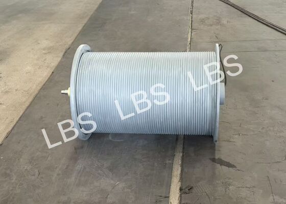 Right Hand Helical Groove Drum 3 Layers Winding RAL7031 Coating For 10mm Wire Rope