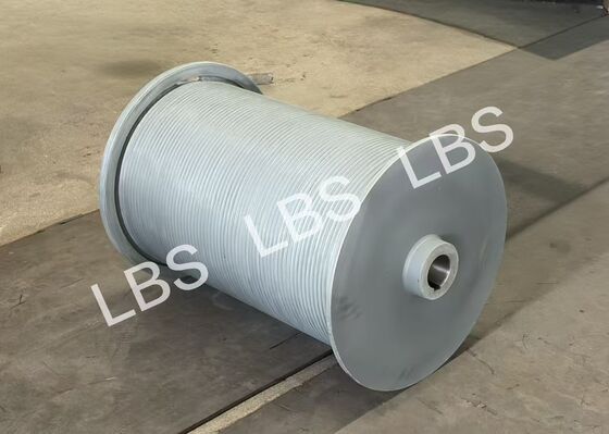 Right Hand Helical Groove Drum 3 Layers Winding RAL7031 Coating For 10mm Wire Rope